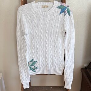 Polo by Ralph Lauren White Sweater with Quilted Details